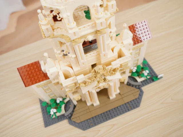 Grand Civic Hall architectural model with symmetrical design