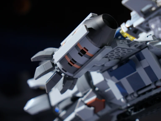Engine nozzle and escort craft details on the CR006 space freighter