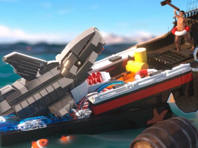 Emergency fuel barrels inside the survival raft model