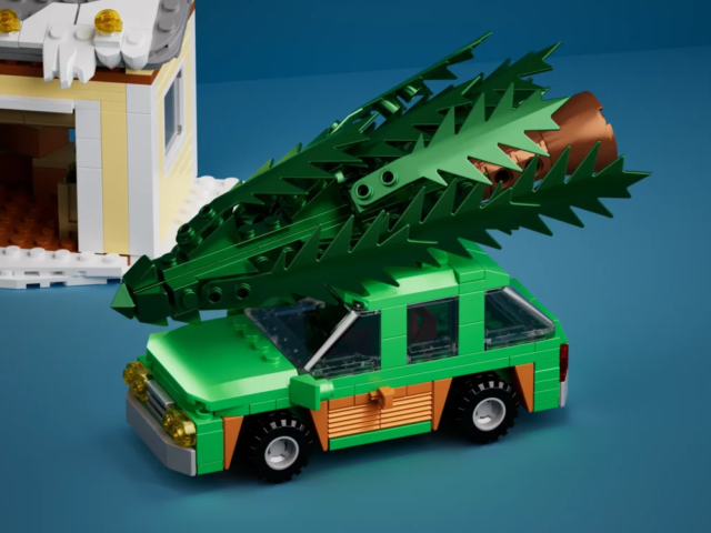 Holiday camper van from the light-up Christmas house set